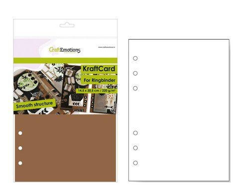 CraftEmotions KraftCard für Ringbinder BRAUN 14,5 cm x 20,5 cm ( 12 Blatt ) 001286/0720