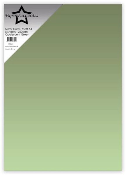 Paper Favourites A4 Mirror Card Mat ' OPALESCENT GREEN ' ( 5 Blatt ) PFSS011