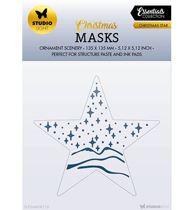 Studio Light Mask Stencil 13,5 cm x 13,5 cm CHRISTMAS STAR Essentials Nr. 216 SL-ES-MASK216