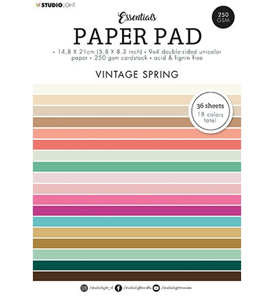 Studio Light Paper Pad 14,8 x 21 cm VINTAGE SPRING Nr. 92 SL-ES-PP92