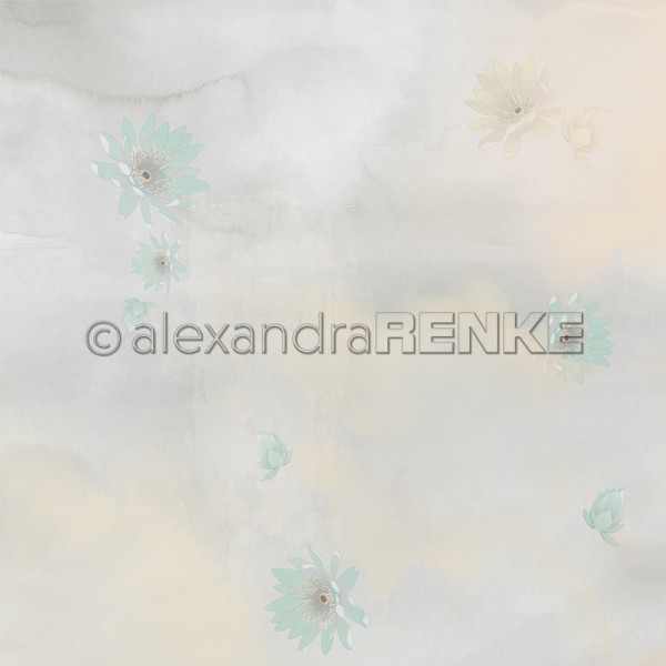Alexandra Renke Designpapier ' Floral Wassergrau Beige ' 10.2750