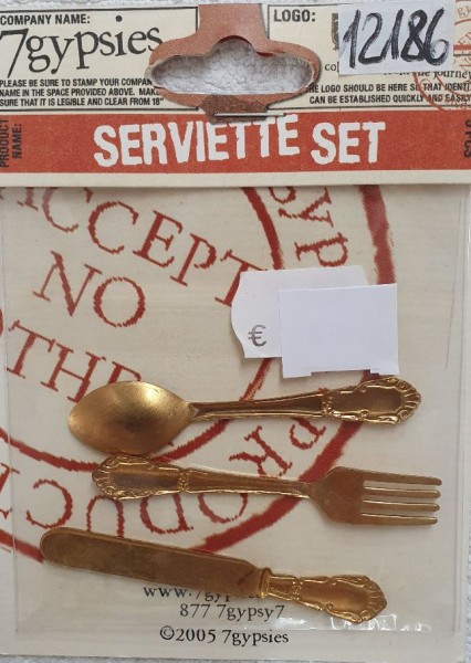7Gypsies Besteck antikgold / Serviette Set 12186