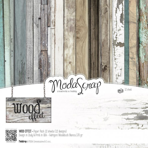 ModaScrap Paper Pack 6 " x 6 " WOOD EFFECT WEPP15