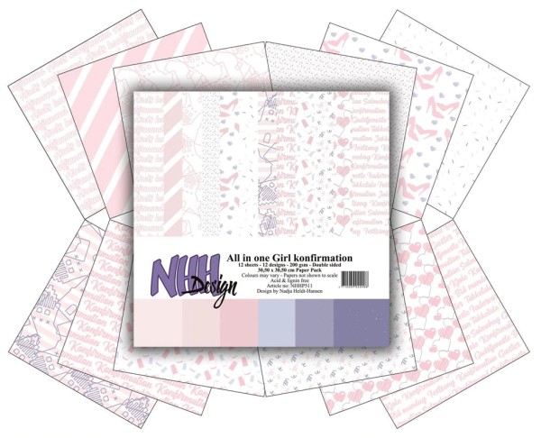 NHH Paperpad 30,5 cm x 30,5 cm ALL IN ONE - GIRL KONFIRMATION NHHP511