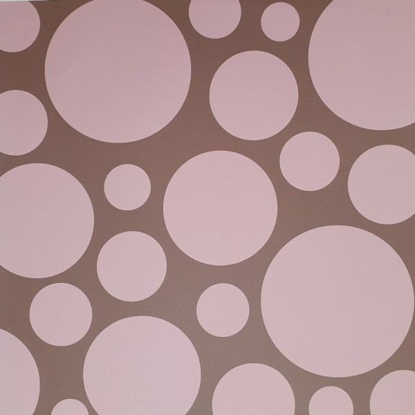 Rayher Scrapbookpapier rosa Kreise auf dunkelbraun / dunkelbraun 78-253-262