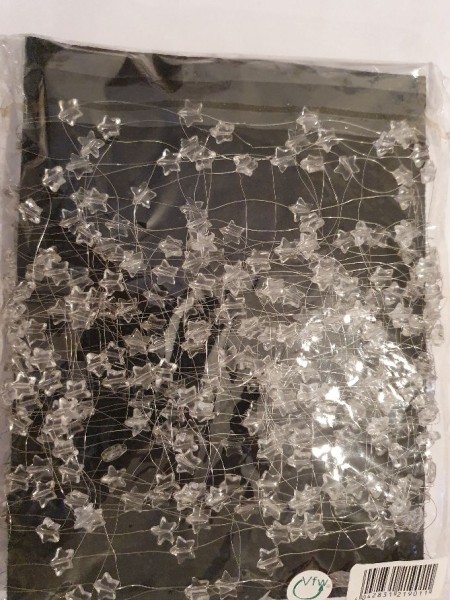 Paper Memories Sternendrahtgitterband mit klaren Sternen 700 cm x 7 cm Drahtschnur-19-E