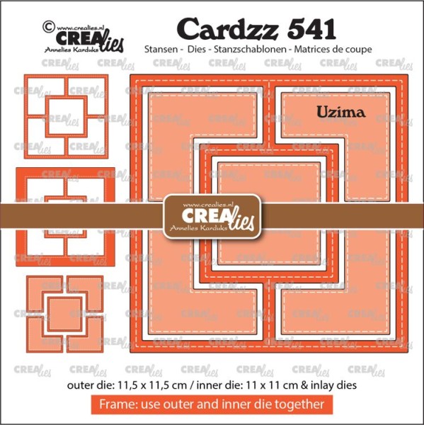 Crealies Stanzform Cardzz Nr. 541 Frame & Inlays Uzima (square with 4 corners around it) CLCZ541