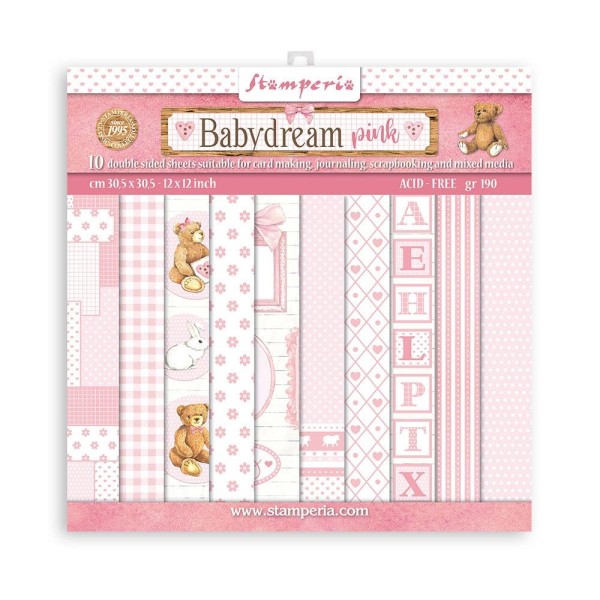 Stamperia Scrapbookpapier-Set Babydream PINK SBBL107