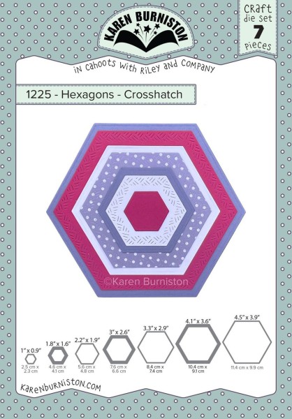 Karen Burniston Stanzform Hexagons - Crosshatch 1225