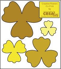 Crealies Creative Flowers # 3 ( okker ) CLCF-03