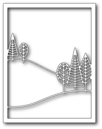 Poppystamps Stanzform Bäume in Rahmen / Boddington Treescape 1465
