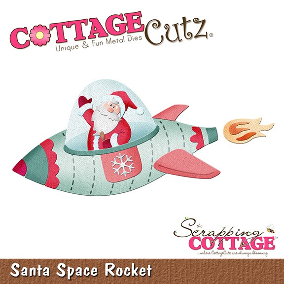 CottageCutz Stanzform Nikolaus im Raumschiff / Flugzeug / Santa Space Rocket CC-1249