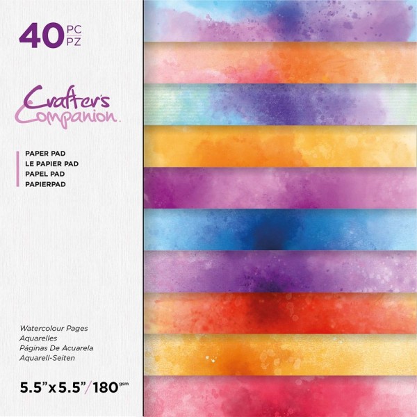Crafter' s Companion Watercolour Pages 5.5x5.5 Inch Paper Pad CC-PAD5.5-WAPA
