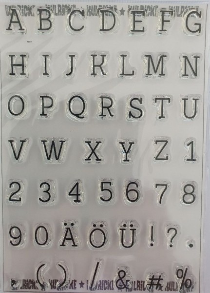 Kulricke Clear-Stempelset ' Alphabet 3 XL , Großbuchstaben u. Zahlen ' SST035