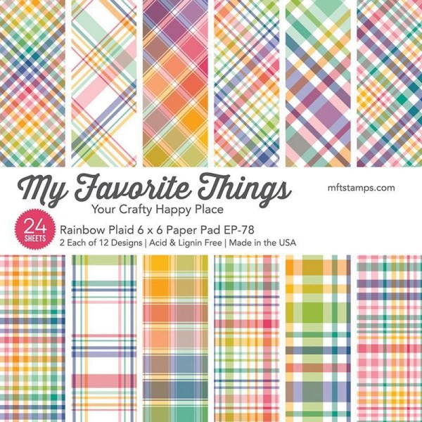 My Favorite Things Paper Pack 6 " x 6 " RAINBOW PLAID EP-78