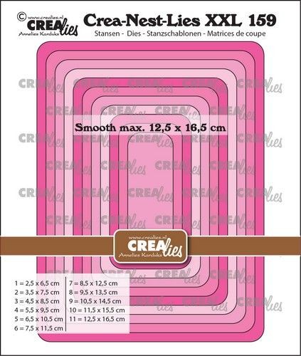 Crealies Stanzform Crea-Nest-Lies XXL Nr.159 RECTANGLES with rounded corners,stitchline CLNestXXL159