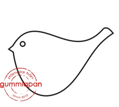 Gummiapan Stempelgummi Vogel sieht nach links / Fågel tittar till vänster 16020111