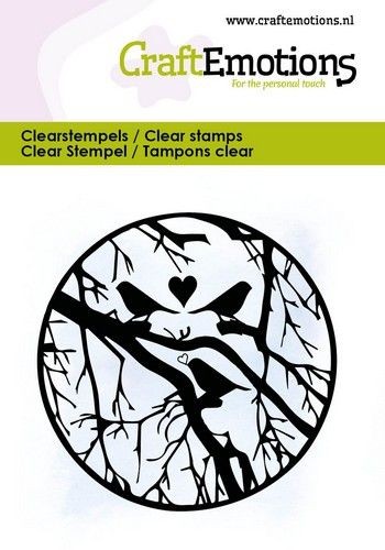 Craft Emotions Clearstempel KREIS mit Zweigen u. Vögel 130501/5078