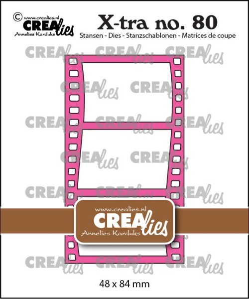Crealies Stanzform X-tra Nr.80 FILMSTREIFEN wellig vertikal / Filmstrip curved vertical CLXtra80