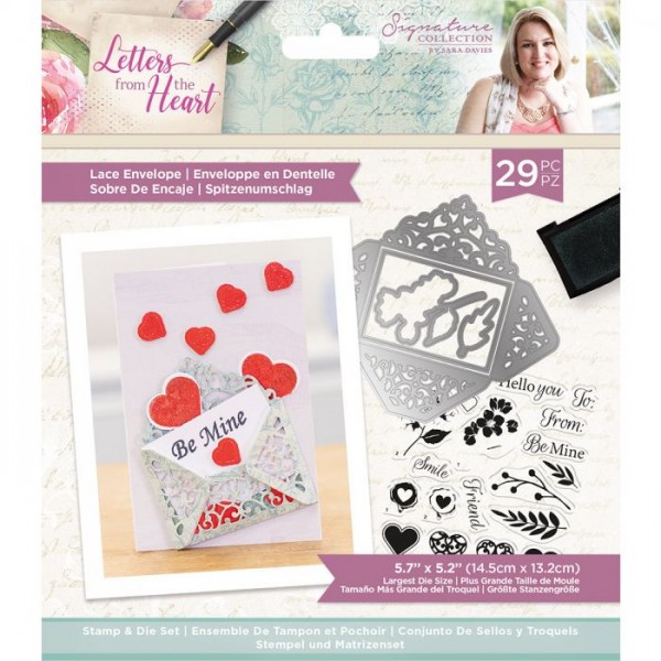 Crafters Companion Stanzform u. Stempel Umschlag / LACE ENVELOPE S-LFTH-STD-LACE