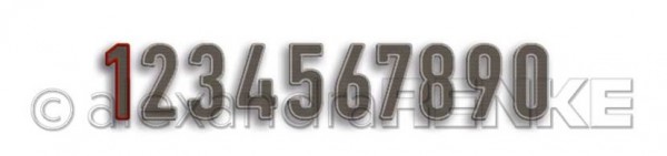 Alexandra Renke Stanzform ' Zahlen mit Kontur ' 2,7 cm D-AR-Ty0107