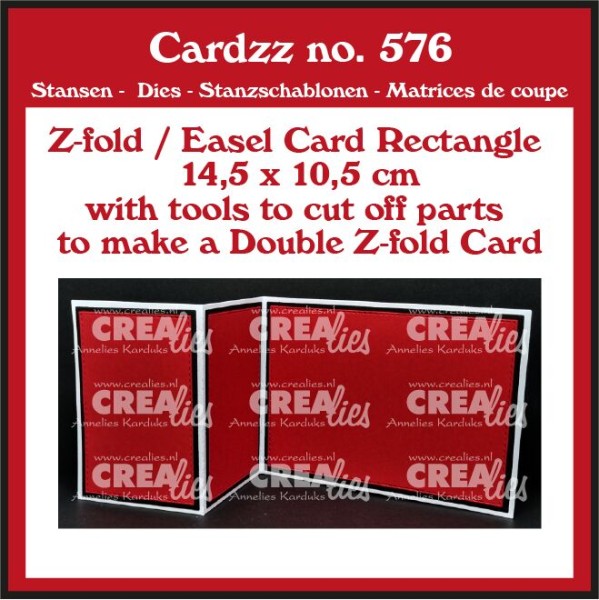 Crealies Stanzform Cardzz Nr. 576 (Double) Z-fold / Easel card rectangle horizontal CLCZ576