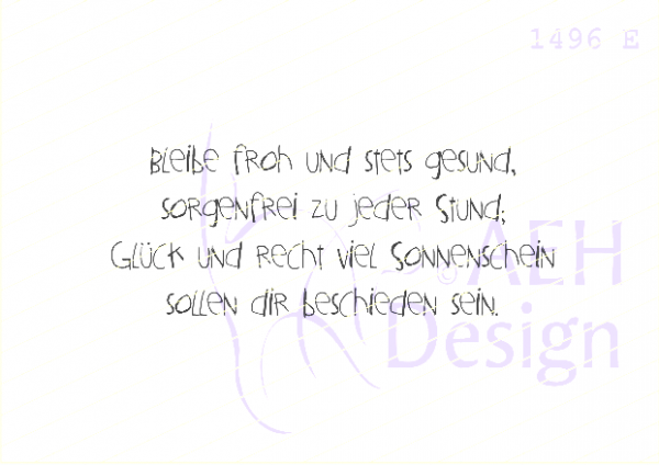 AEH Design Textstempel ' Bleibe Froh...' 1496E