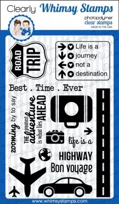 Whimsy Stamps Clear Stempel Reise / Flugzeug / Life Is A Journey CWSS112