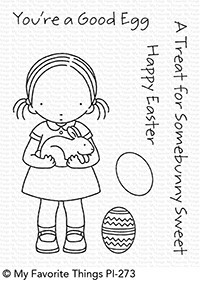 My Favorite Things Clear Stempel Mädchen mit Hase u. Ostereier / Somebunny Sweet PI-273 disc.