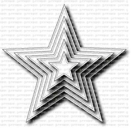 Gummiapan Stanzform handgezeichnete Sterne mit kleinen Strichen / Hand Drawn Stars With Small Stitc