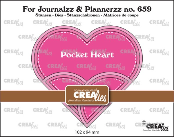 Crealies Stanzform Taschenherz / Pocket Heart CLJP659