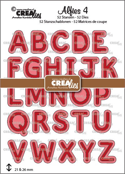 Crealies Stanzform Großbuchstaben mit Schatten 2,1 cm u.2,6 cm / Capital Letters and Shadows CLALF04