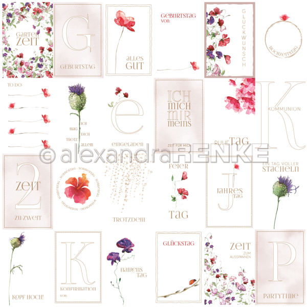 Alexandra Renke Designpapier ' Kärtchenbogen Floral ' 10.0814