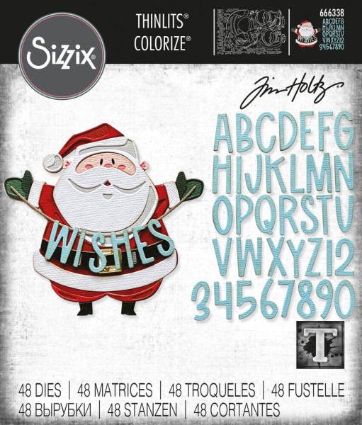 Sizzix Stanzform Thinlits SANTA GREETINGS, COLORIZE by Tim Holtz 666338
