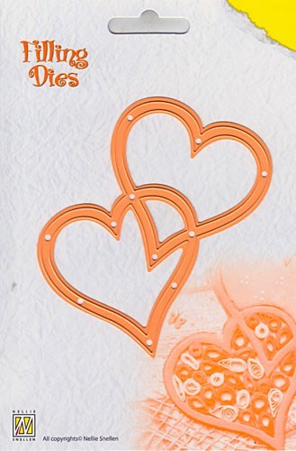 Nellie Stanzform verschlungene Herzen / Hearts QD002 (orange)