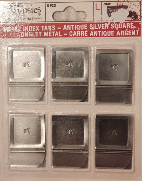 7Gypsies Metal Index Tabs - Antique SILVER Square 12127