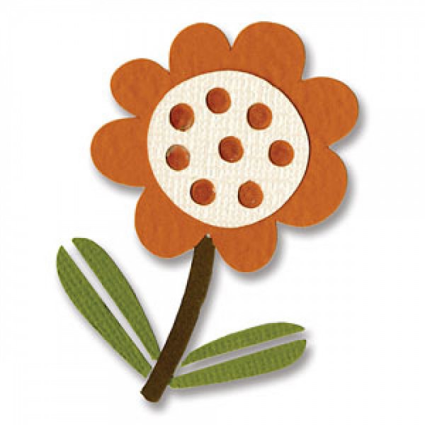 Sizzix Stanzform Sizzlits SMALL 1-er Blume mit Blatt # 4 / flower w/leaves # 4 657225