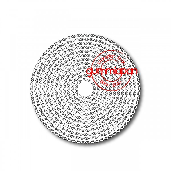 Gummiapan Stanzform Open Scalloped Circles D190607