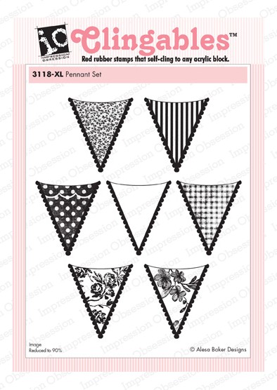 Impression Obsession Cling Stempel Pennant Set 3118-XL