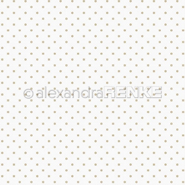 Alexandra Renke Designpapier ' Goldblüten auf grauen Pixeln ' 10.3362