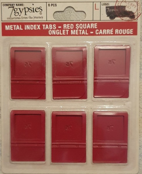 7Gypsies Metal Index Tabs - RED Square 12136