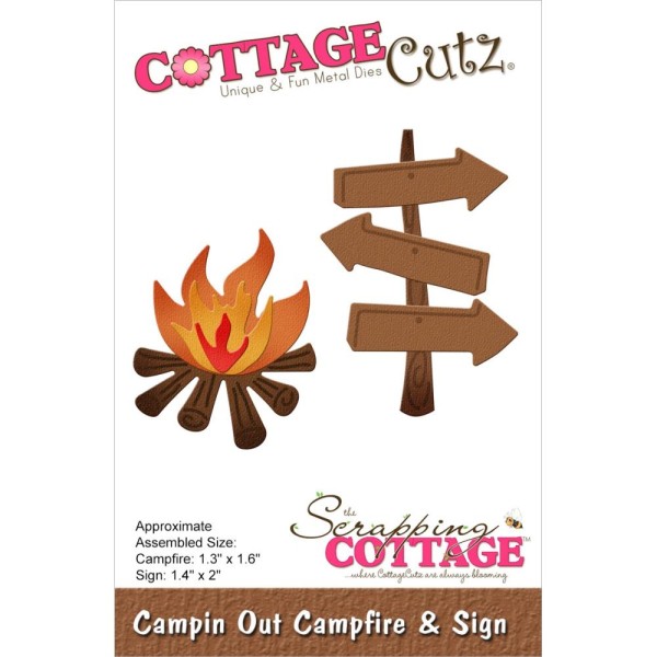 CottageCutz Stanzform Campin Out Campfire & Sign CC-934