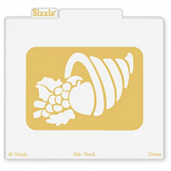 Sizzix Simple Impressions Embossing Folder Cornucopia mit Früchten / cornucopia w/fruit 38-9525