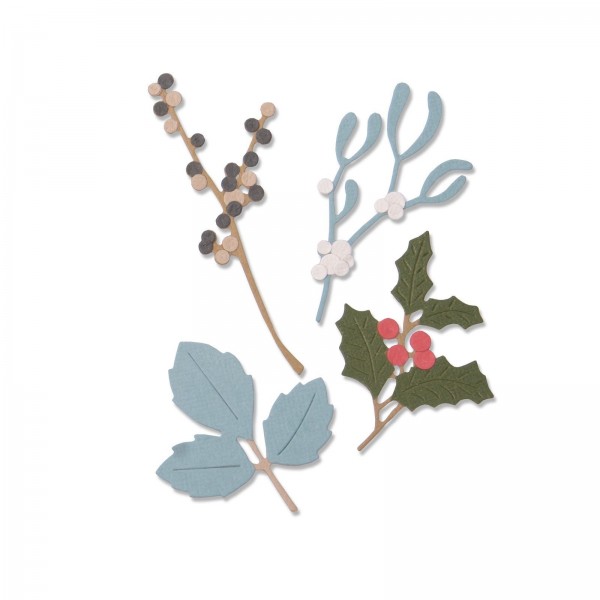 Sizzix Stanzform Thinlits Zweige u. Blätter / Winter Leaves 663425