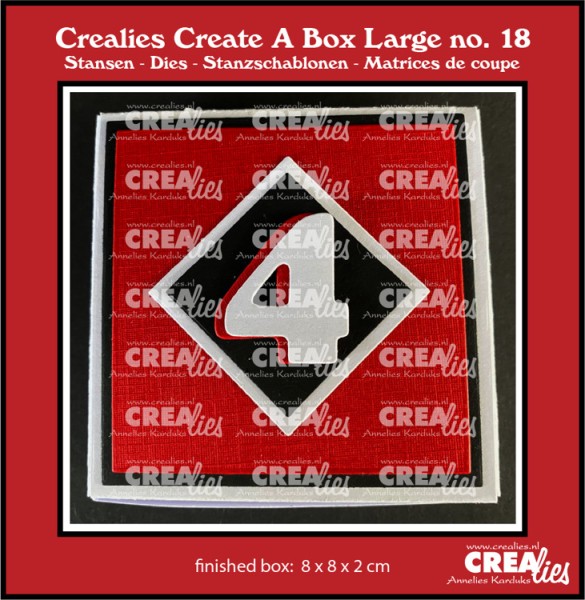 Crealies Stanzform Create A Box LARGE Nr. 18 Adventskalender-Box 8 cm mit Zahlen / Adventbox 8 cm wi