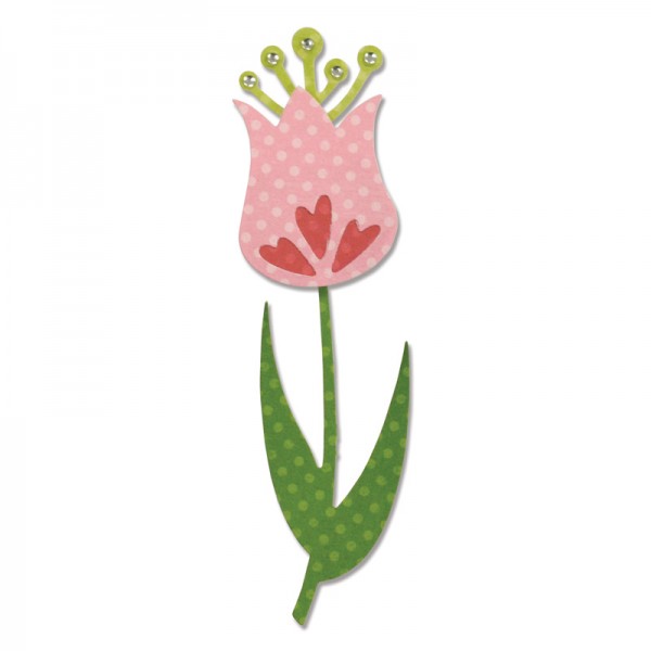 Sizzix Thinlits Stanzform Blume / Flower Tulip & Stem 659271