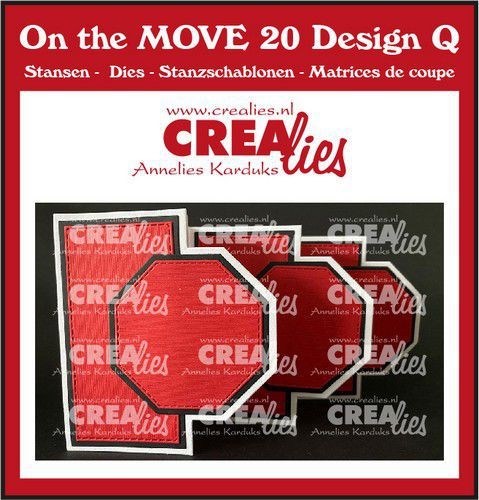 Crealies Stanzform On The Move Design No.20 Design Q TRIPLE FUN FOLD CARD with OCTAGONS CLMOVE20