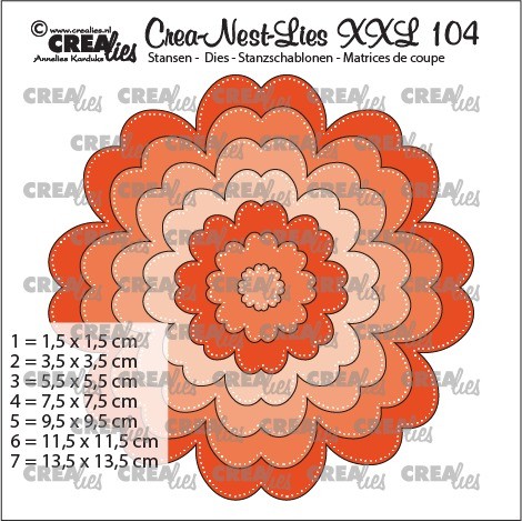 Crealies Stanzform Crea-Nest-Lies Blume mit Punkten / Flower CLNestXXL104