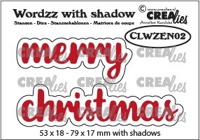 Crealies Stanzform Wordzz With Shadow ' merry christmas ' CLWZEN02