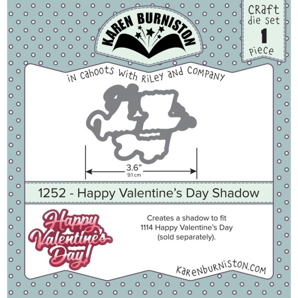 Karen Burniston Stanzform Happy Valentine' s Day Hintergrund / Happy Valentine' s Day Shadow 1252